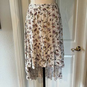 Womens Floral Print High Low Hem Maxi Skirt
